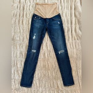 AG Jeans Adriano Goldschmied Maternity The Legging Distressed Size 26R